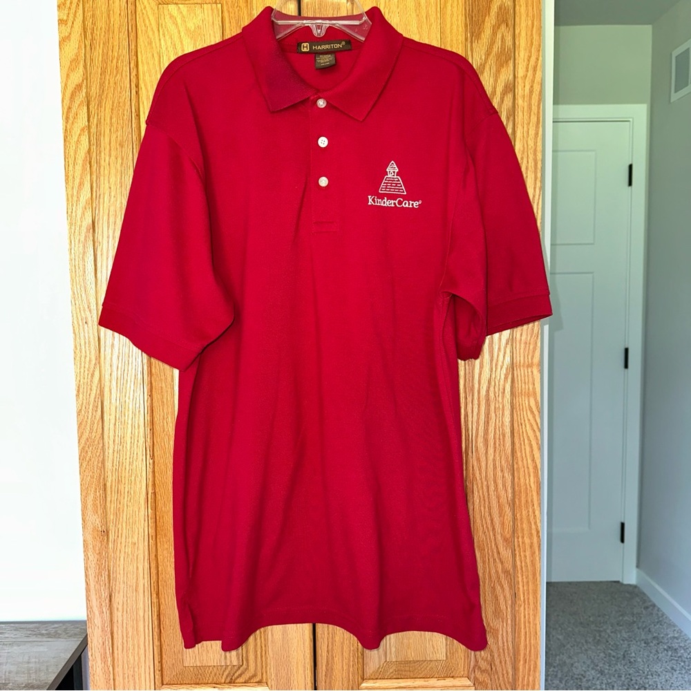 Red Polo Shirt unisex size M; uniform from kinder care
